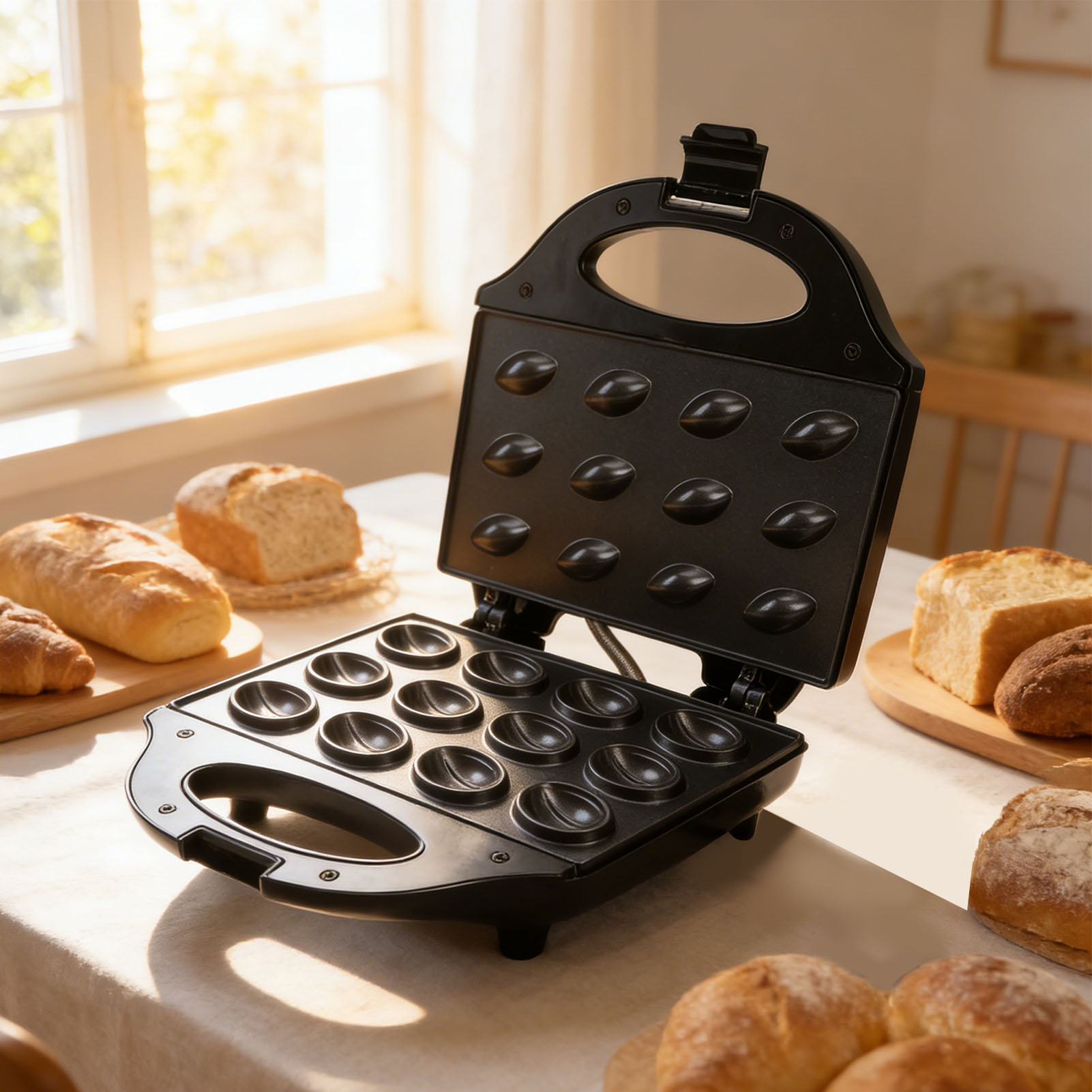 Walnut Maker 750W, pojemność 1 – Mini Waffle Maker Machine recenzja i cena